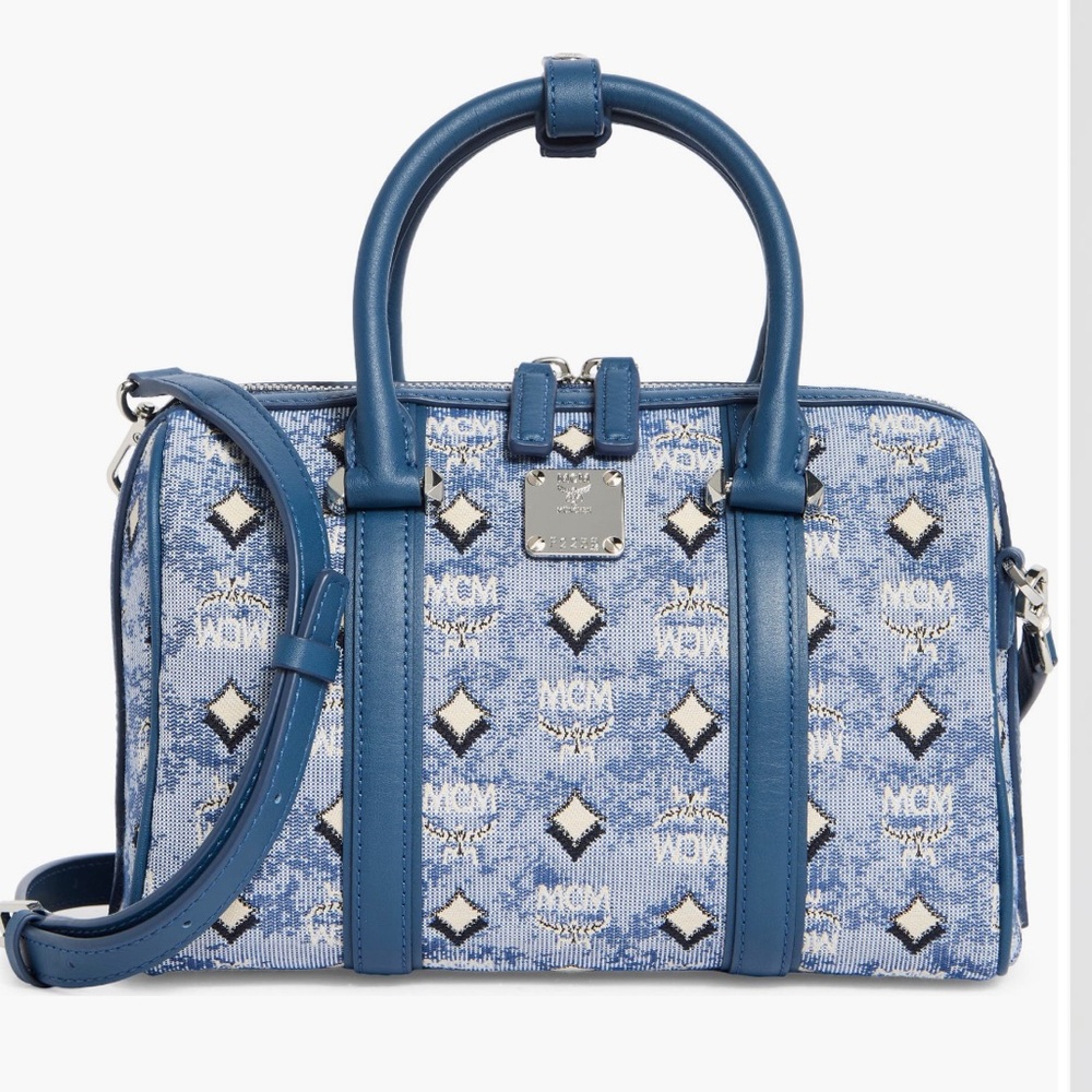 MCM Denim Satchel Crossbody Bag NWT - Picture 1 of 7